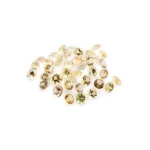 Lotto di berilli gialli in cartina per totale ct 17,66