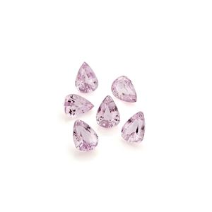 Lotto di sei kunziti in cartina per totale ct 62,91