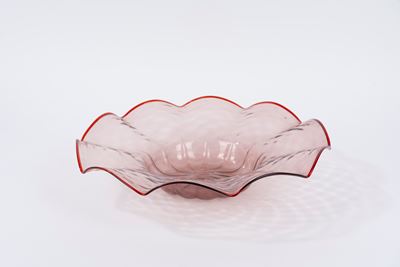 Grande Centrotavola in Vetro di Murano con Profilo Rosso, Secolo XX