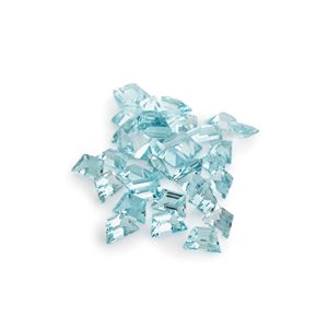 Lotto di topazi azzurri in cartina per totale ct 73,17