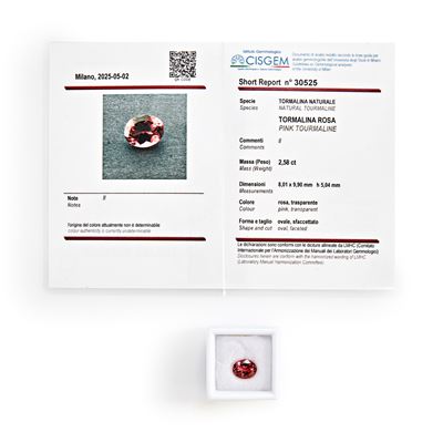 Lotto di Due Tormaline Rosa in Cartina e un Eliodoro in Blister per Totale Ct 11,50