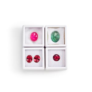 Lotto di tormaline rosse e verdi in cartina per totale ct 25,30