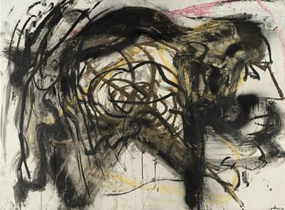 Composizione, tecnica mista su carta intelata, 1983