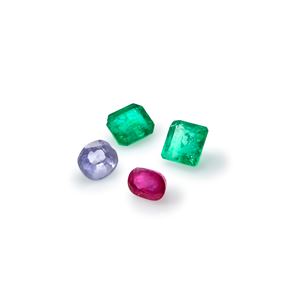 Lot of four colored stones in paper for a total of 6.01 ct