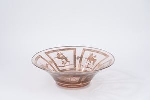 Art Deco glass and silver centerpiece