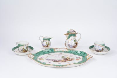 Parte di Servizio Tête-à-tête in Porcellana Policroma Meissen, Secolo XVIII