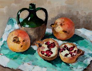 Colantuoni Luigi - Still life with Pomegranates
