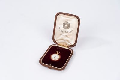 Piccolo Orologio da Tasca in Oro e Smalti, Fine Secolo XIX