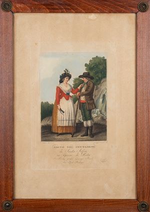 Series of fifteen engravings depicting Tuscan peasants, published by Giuseppe Bardi