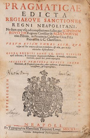 Pragmaticæ edicta regiæque sanctiones Regni Neapolitani