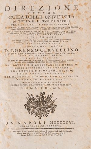 Management or Guide of the Universities of the entire Kingdom of Naples