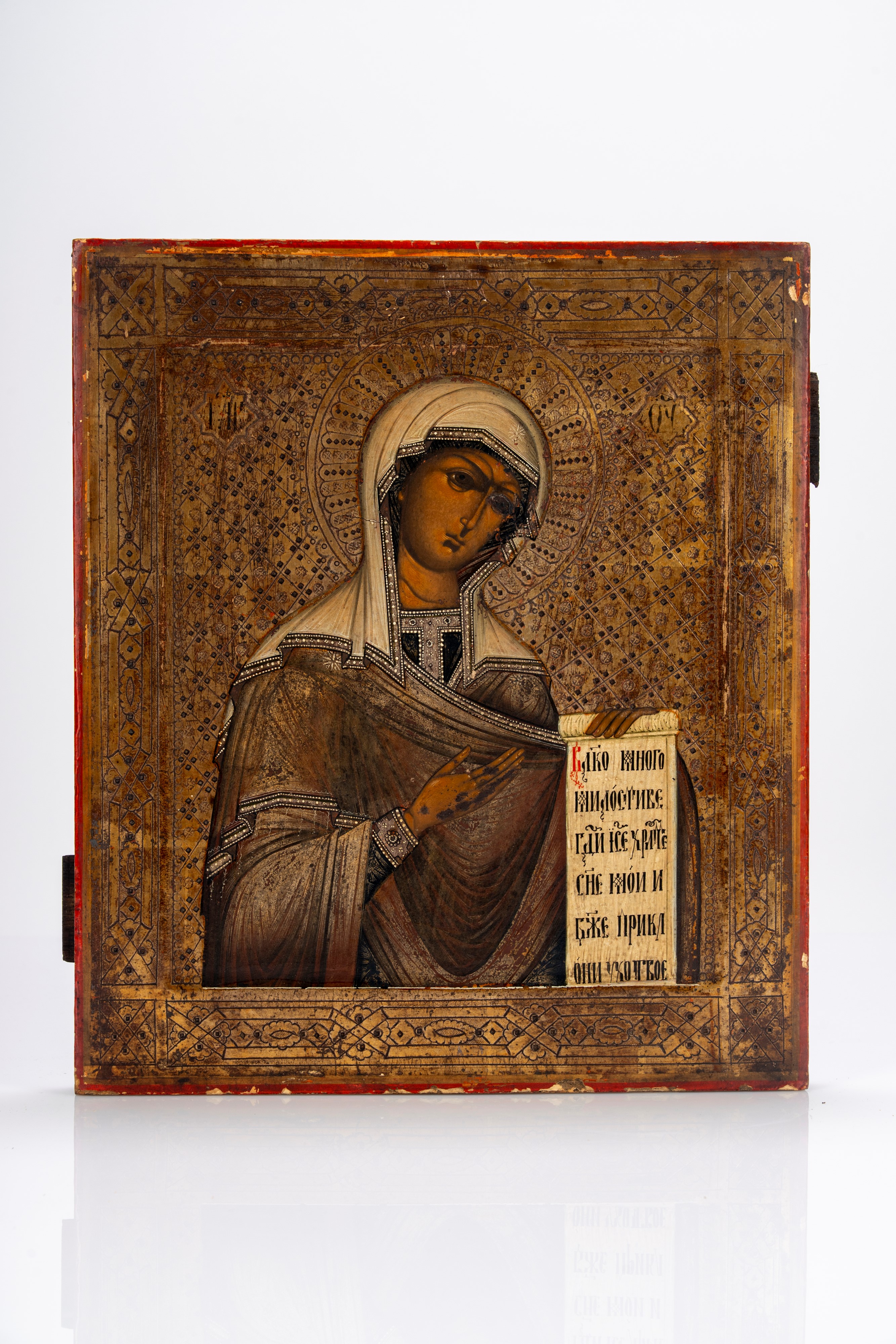 Panel icon depicting the Madonna of the Deesis. Russia, 19th century ...