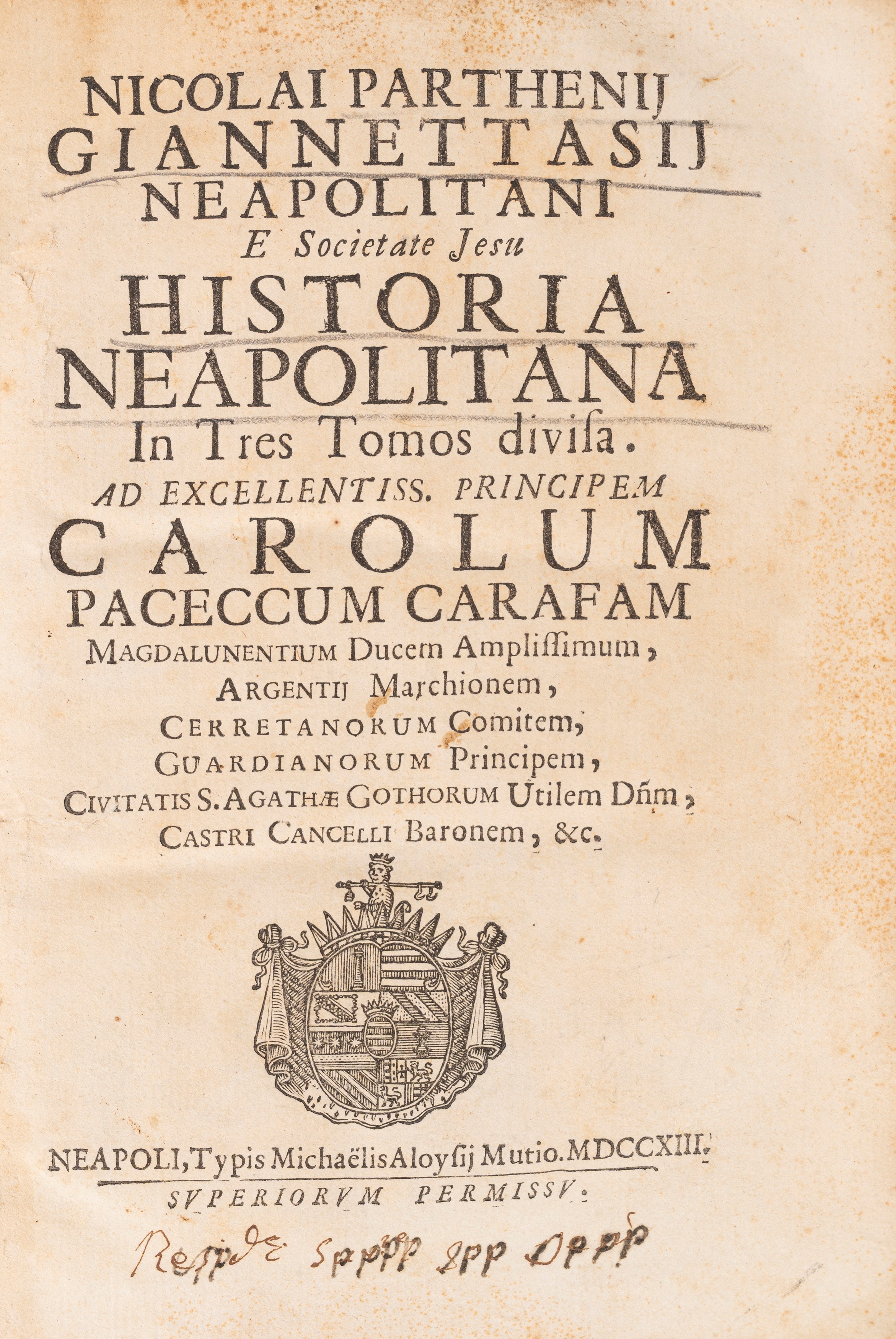 Historia neapolitana in tres tomos divisa