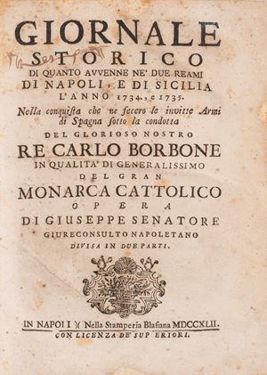 Giornale storico di quanto avvenne ne' due reami di Napoli, e di Sicilia l'anno 1734. e 1735