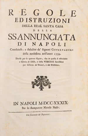 Rules and Instructions of the Royal Holy House of the Most Holy Annunciation of Naples