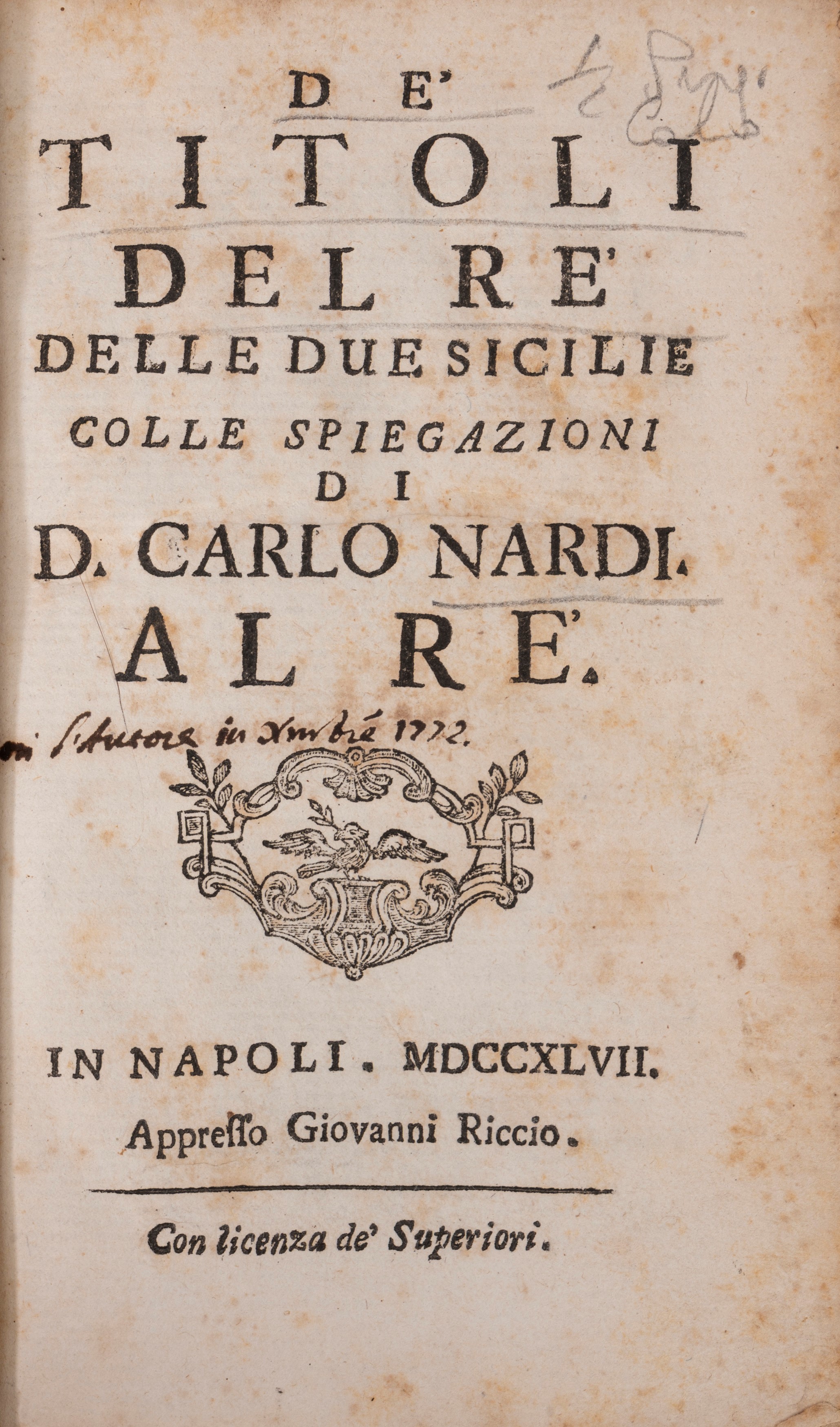 Raccolta delle vite, e famiglie degli uomini illustri del Regno di Napoli per il governo politico