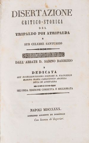 Critical-historical dissertation on Tripaldo then Atripalda and its famous sanctuary