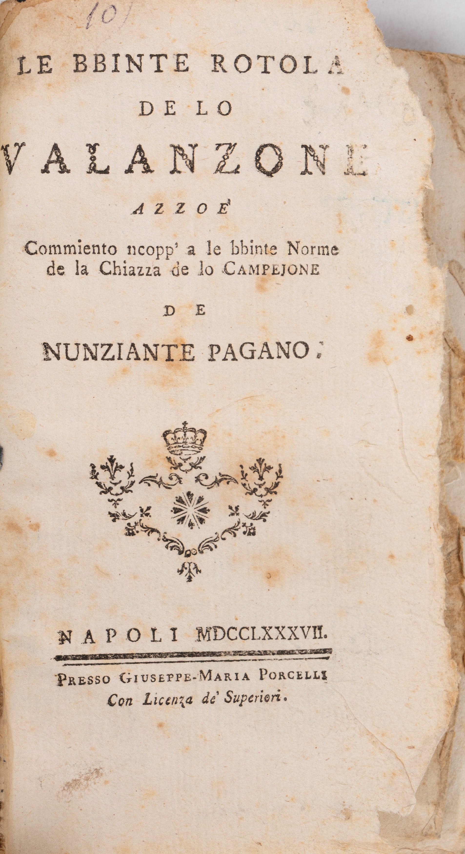 Le Bbinte rotola de lo Valanzone