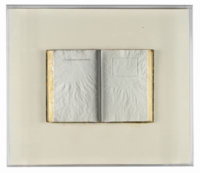 Rettangolo - libro, acrilici su legno con montatura in plexiglas