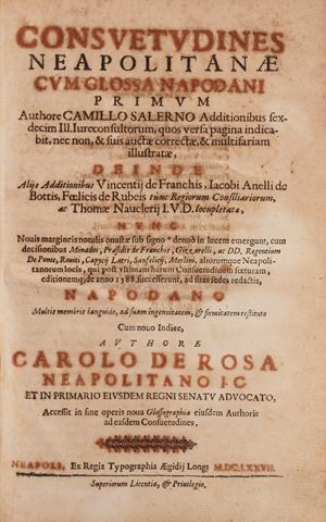Consuetudines Neapolitanae cum glossa napodani