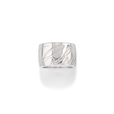 Anello in oro bianco 18k con fascia girevole