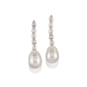 Orecchini con perle e diamanti