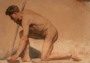 Nudo virile inginocchiato