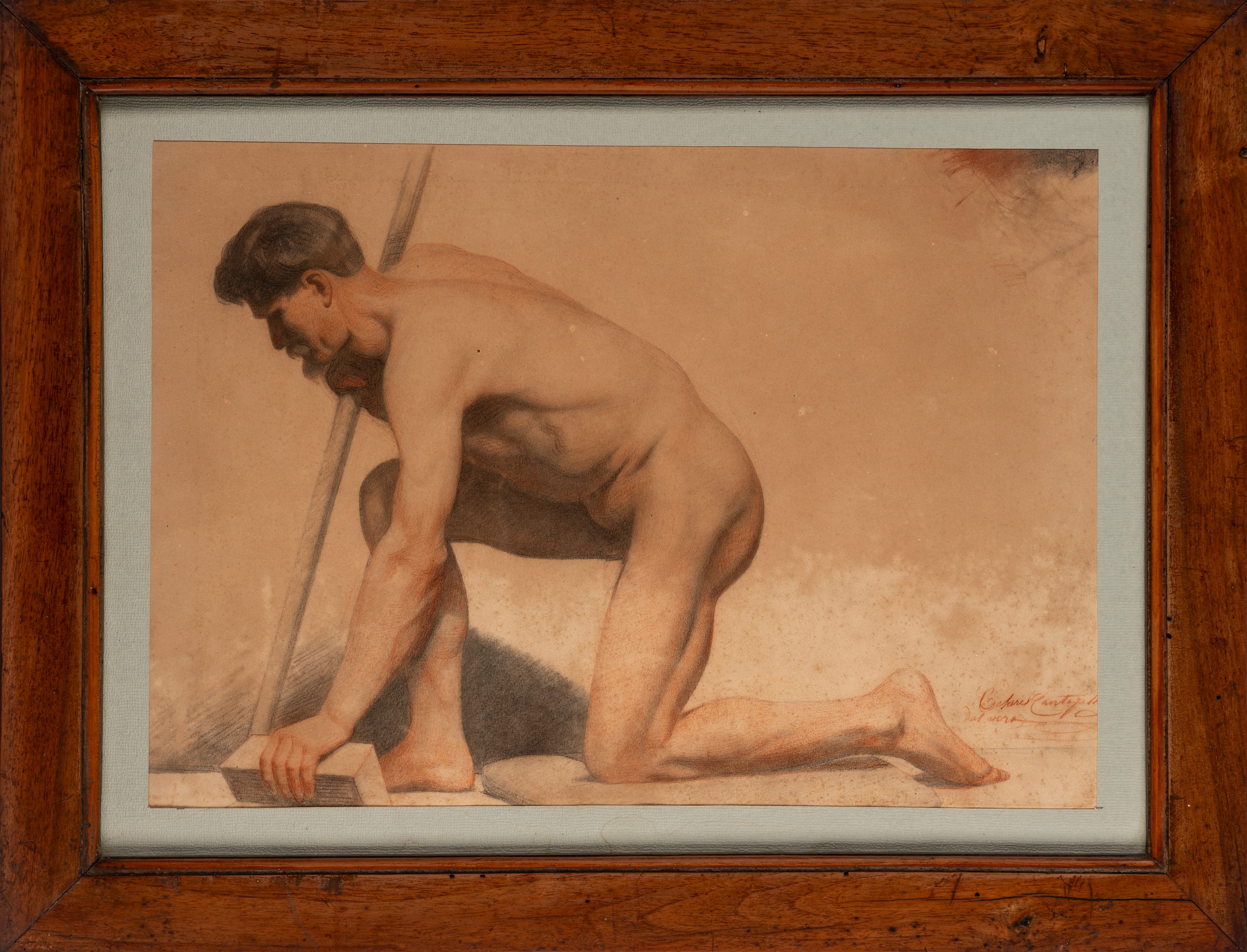Cesare Cantagalli - Nudo Virile Inginocchiato