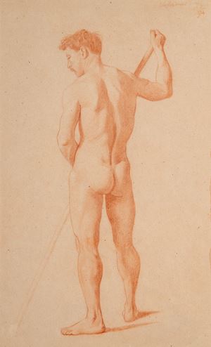 Nudo virile di schiena (recto) e Nudo virile di profilo (verso)