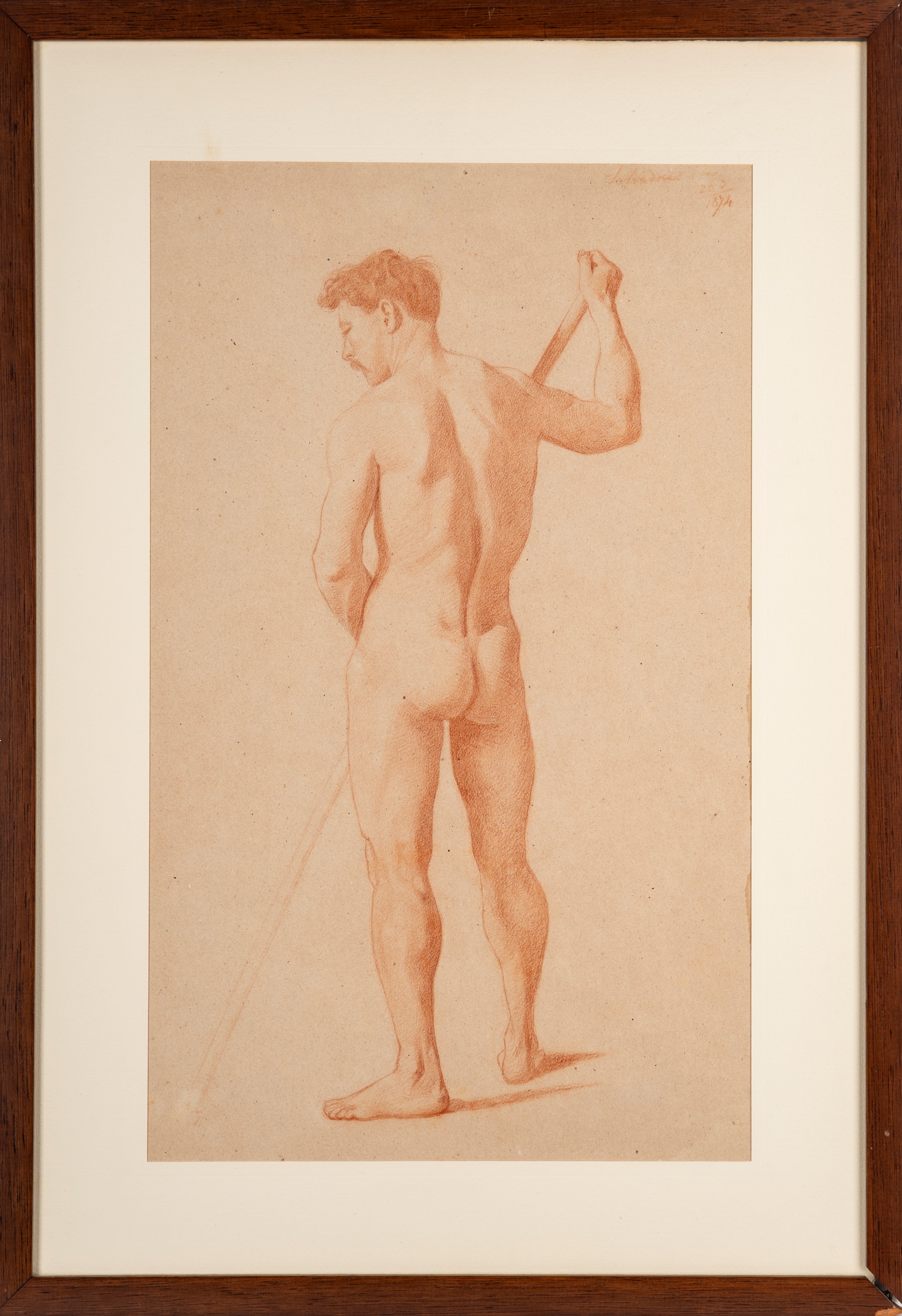 Scuola del Secolo XIX - Nudo Virile di Schiena (recto) e Nudo Virile di Profilo (verso)