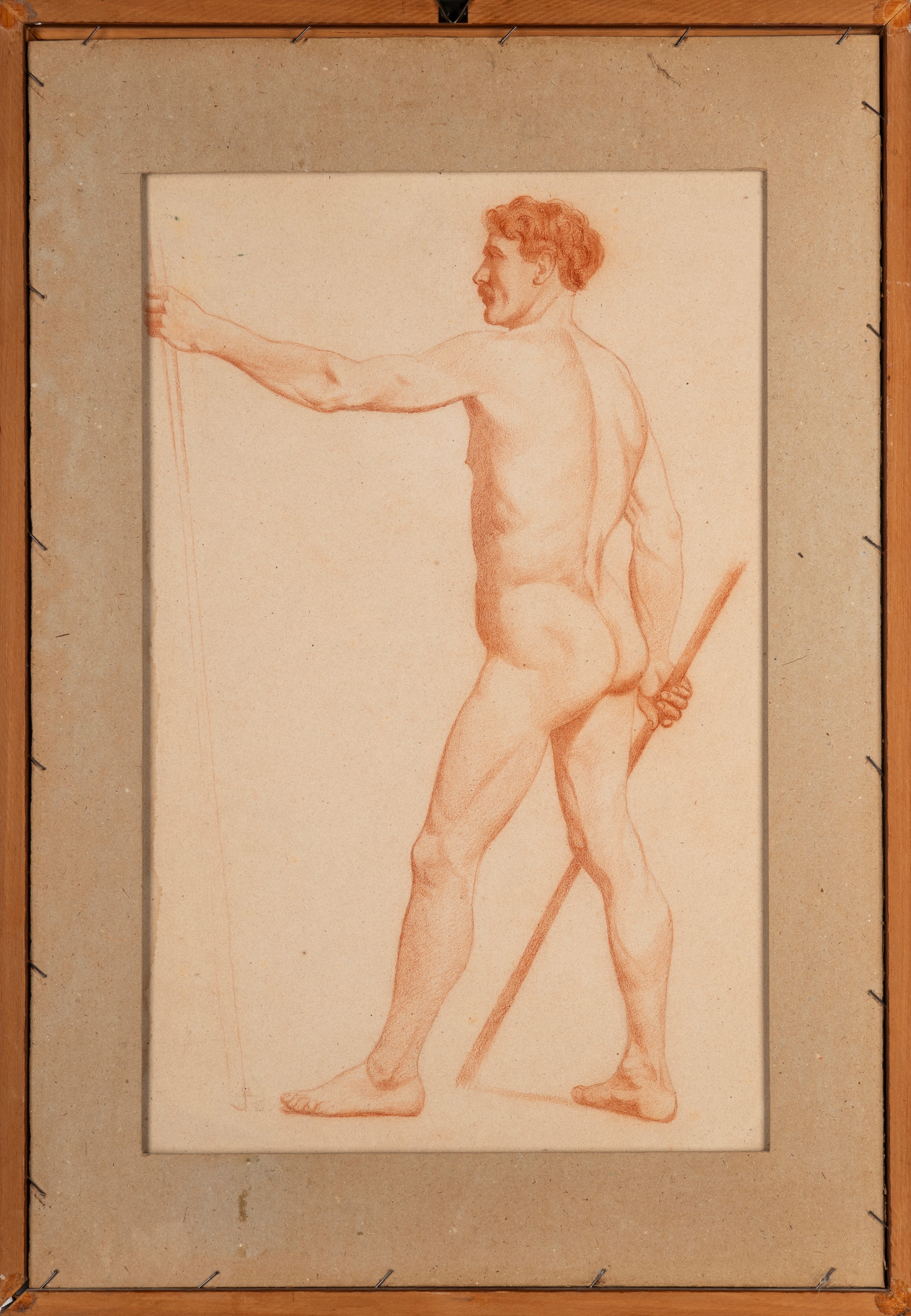 Scuola del Secolo XIX - Nudo Virile di Schiena (recto) e Nudo Virile di Profilo (verso)
