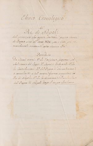 Elenco cronologico de' Re di Napoli dal principio che queste contrade presero froma di Regno sino all'anno 1834.