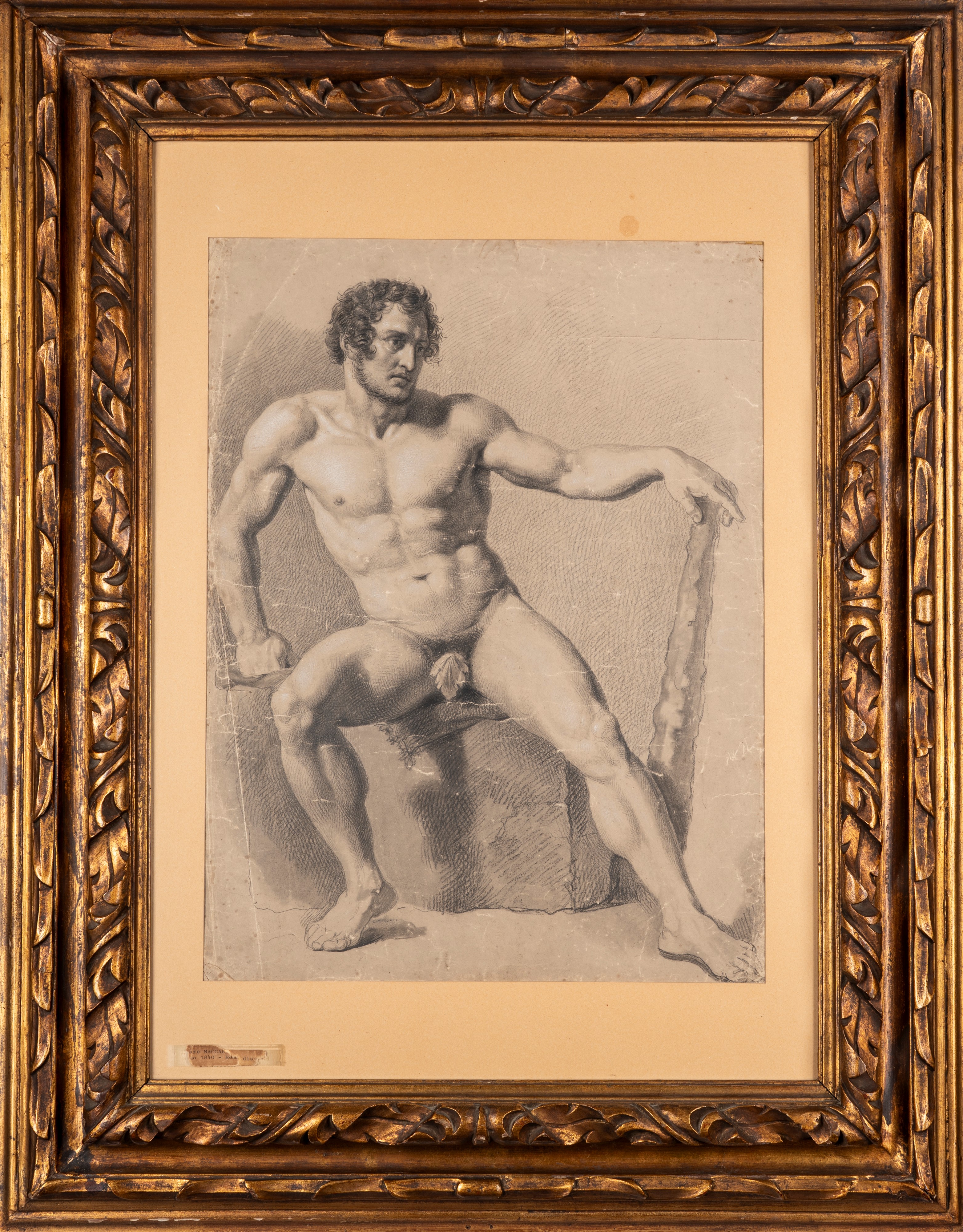 Cesare Maccari - Nudo Virile Seduto