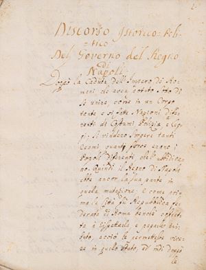 Discorso Istorico politico del Governo del Regno di Napoli