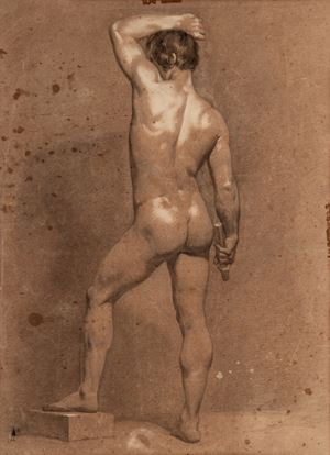 Nudo virile di schiena