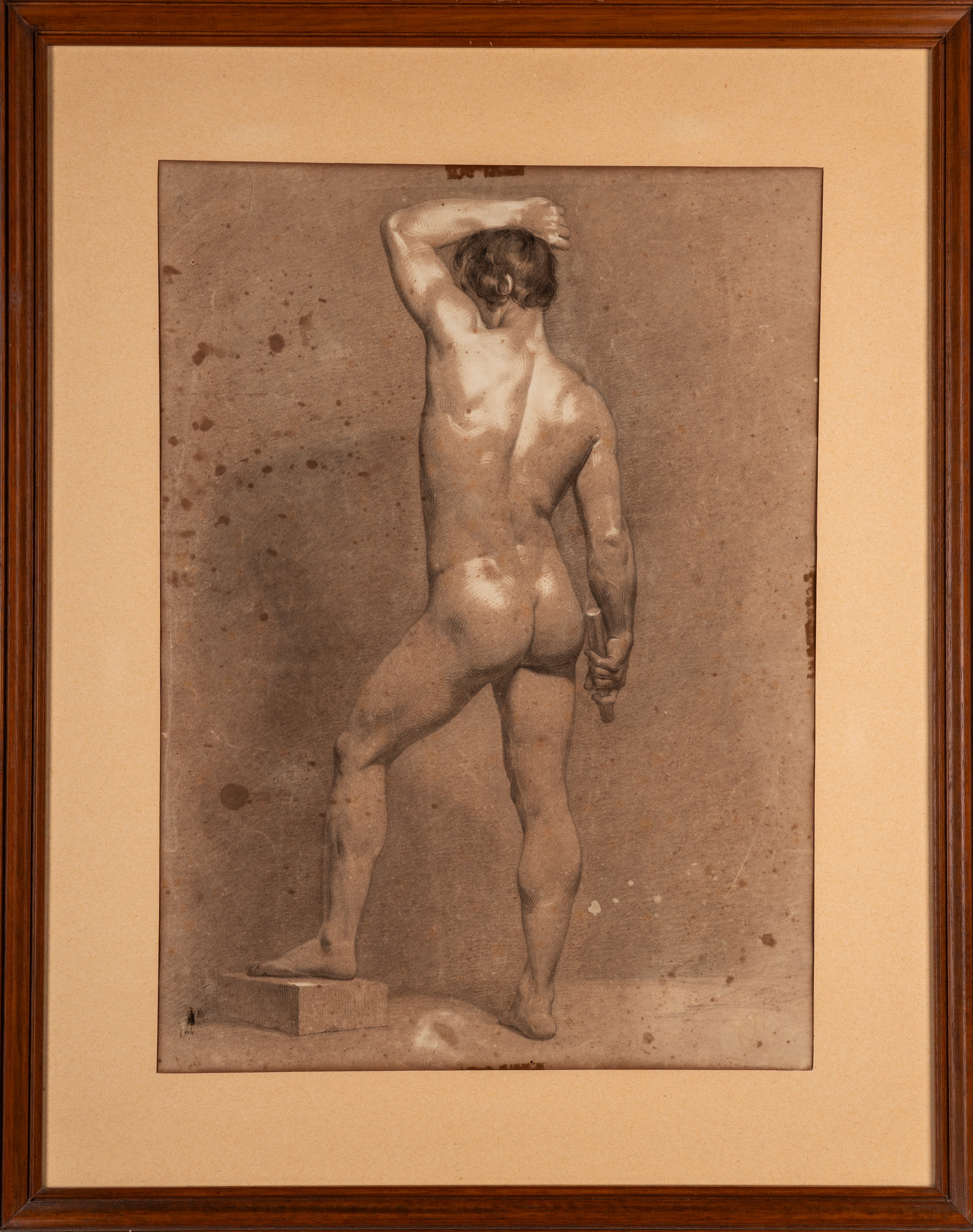 Scuola del Secolo XIX - Nudo Virile di Schiena