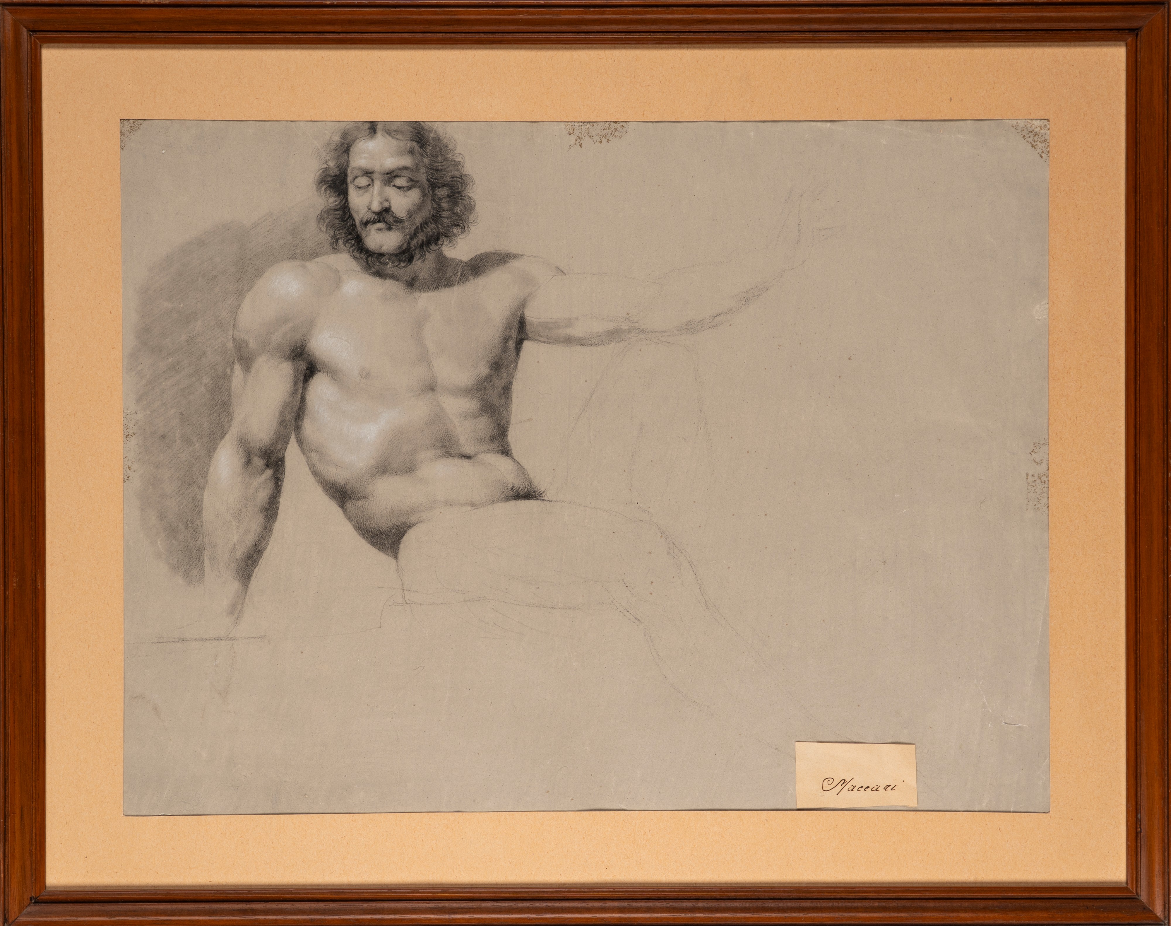 Cesare Maccari - Nudo Virile Seduto