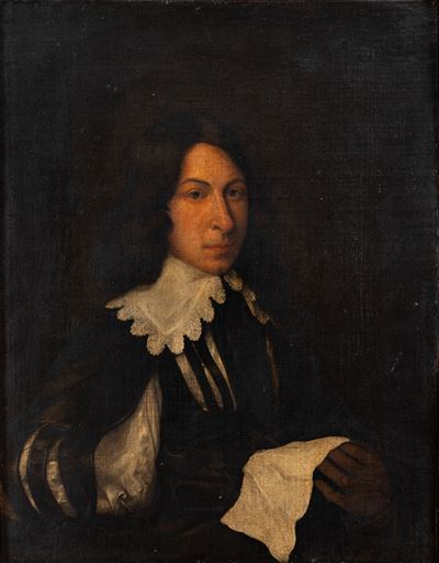 Scuola olandese del XVII secolo, Ritratto di John Evelyn, olio su tela