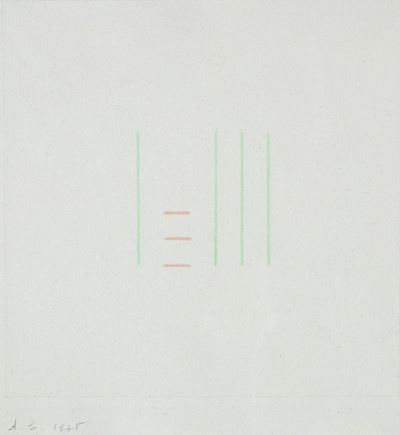 Senza titolo (1975), tecnica mista su cartoncino