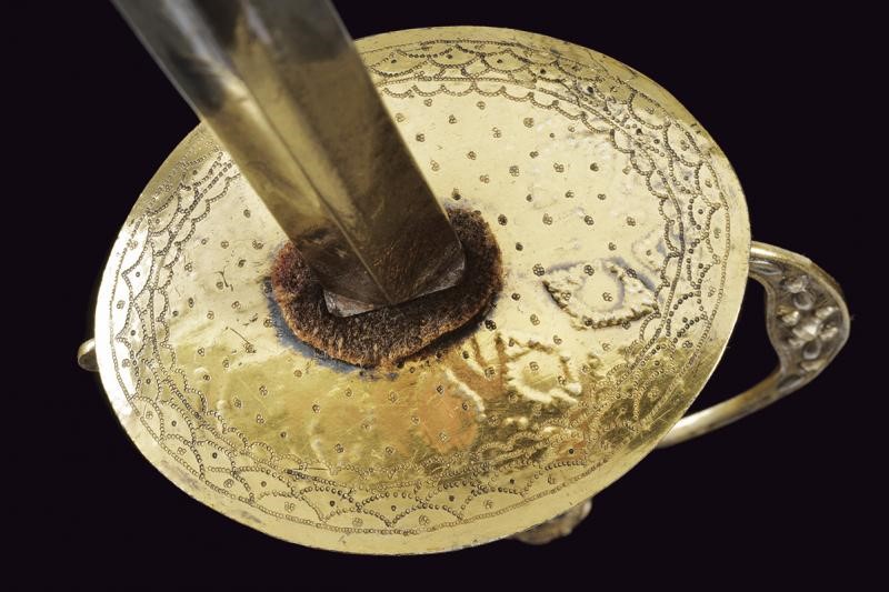 Spadino gentilizio a decoro diamantato in argento