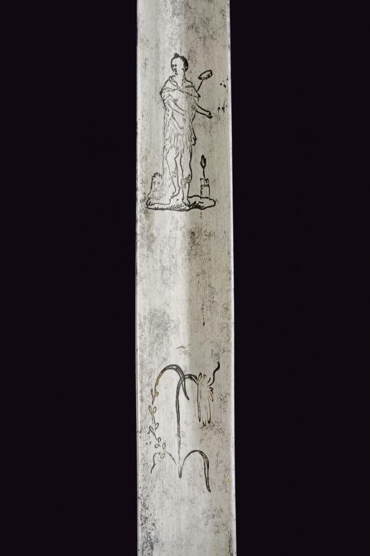 Spadino gentilizio a decoro diamantato in argento