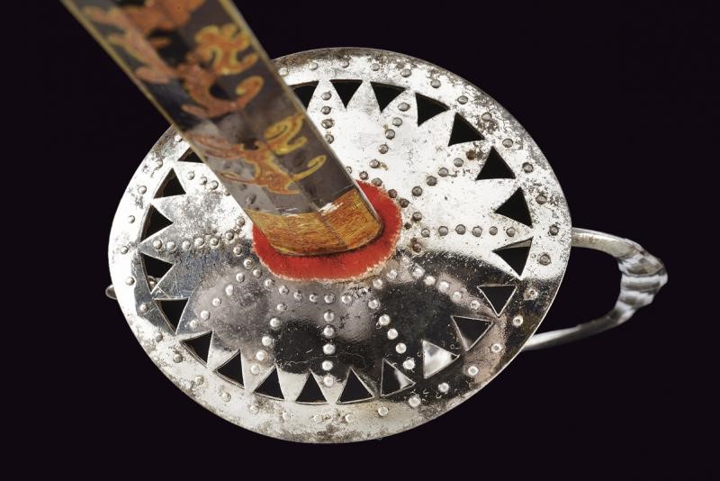 Spadino gentilizio a decoro diamantato con lama brunita