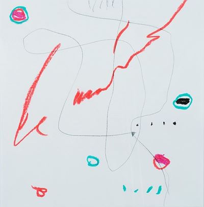 Senza titolo, 1989, mista su carta, 23 x 23,5 cm