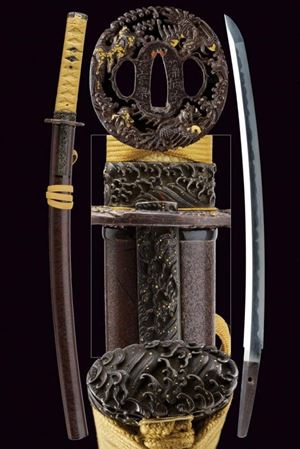 Wakizashi con bellissimi fornimenti