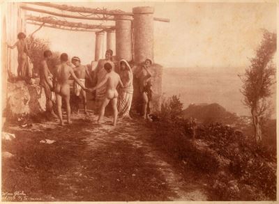 Giovani siciliani, Taormina - carta salata vintage
