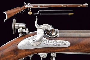 Interessante carabina da tiro a luminello di Pasteur, con baionetta