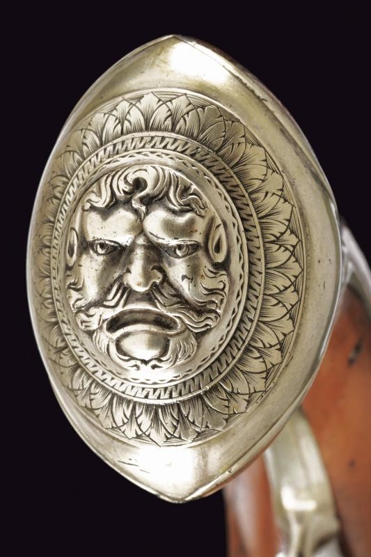 Interessante Pistola a Pietra Focaia di J. S. Meckel con Fornimenti in Argento