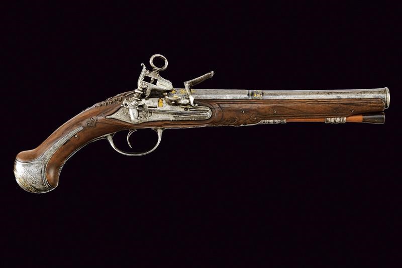 Bellissima Pistola a Pietra Focaia Firmata Bustindui e Guisasola
