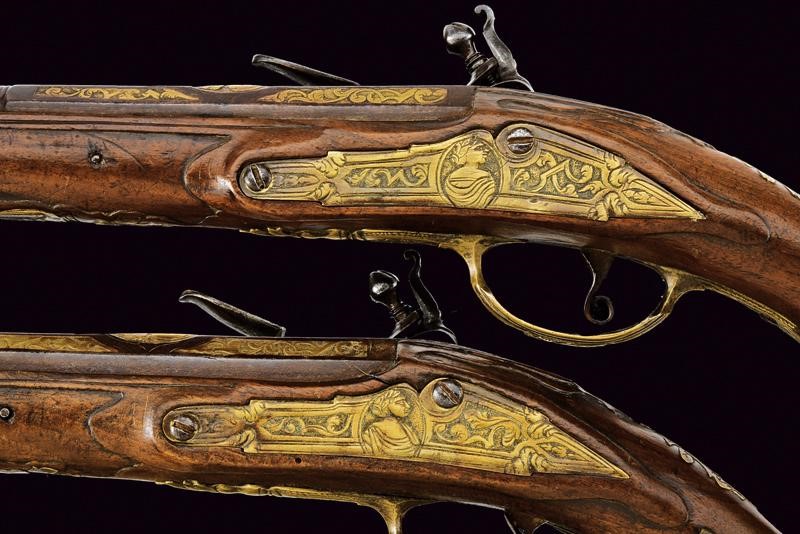 Paio di Pistole a Pietra Focaia di L. Zugno