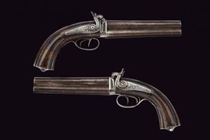 Paio di pistole a luminello a due canne sovrapposte